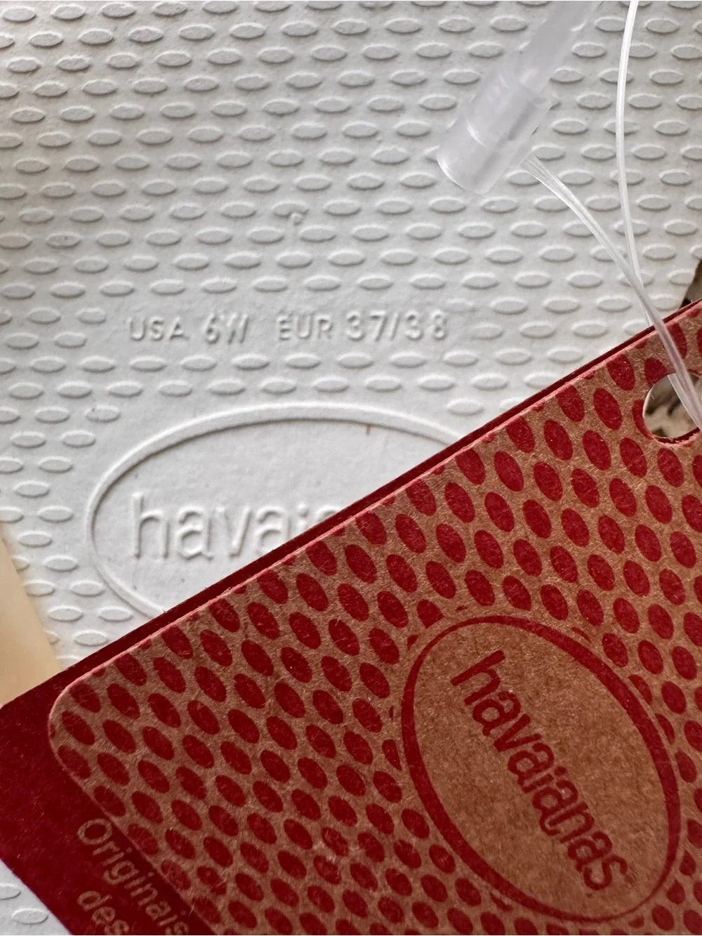 Havaianas Slim White Pearl Flip Flops Womens 7/8 New With Tags